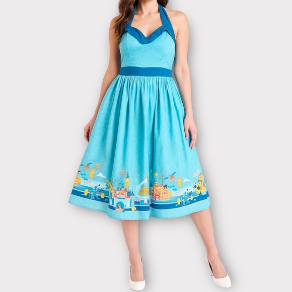 Disney Dresses & Skirts - Disney Parks Women’s Dress Size 2X Magic Kingdom Halter Retro Disneyland